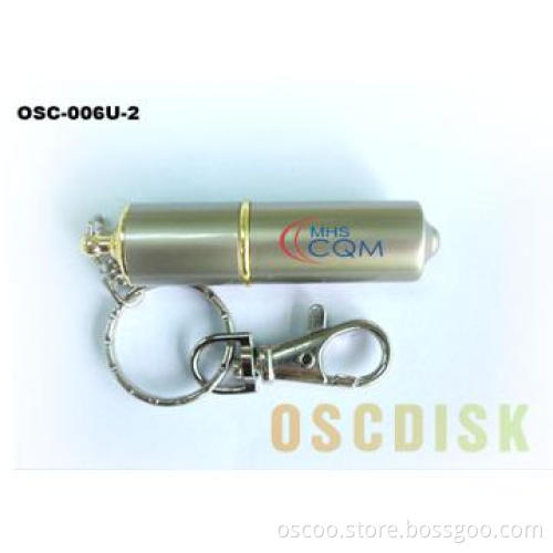 Lipstick style USB flash drive with Round Metal body